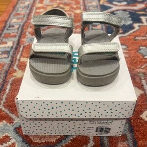 Ten Little Silver Open Toe Sandals sz 7